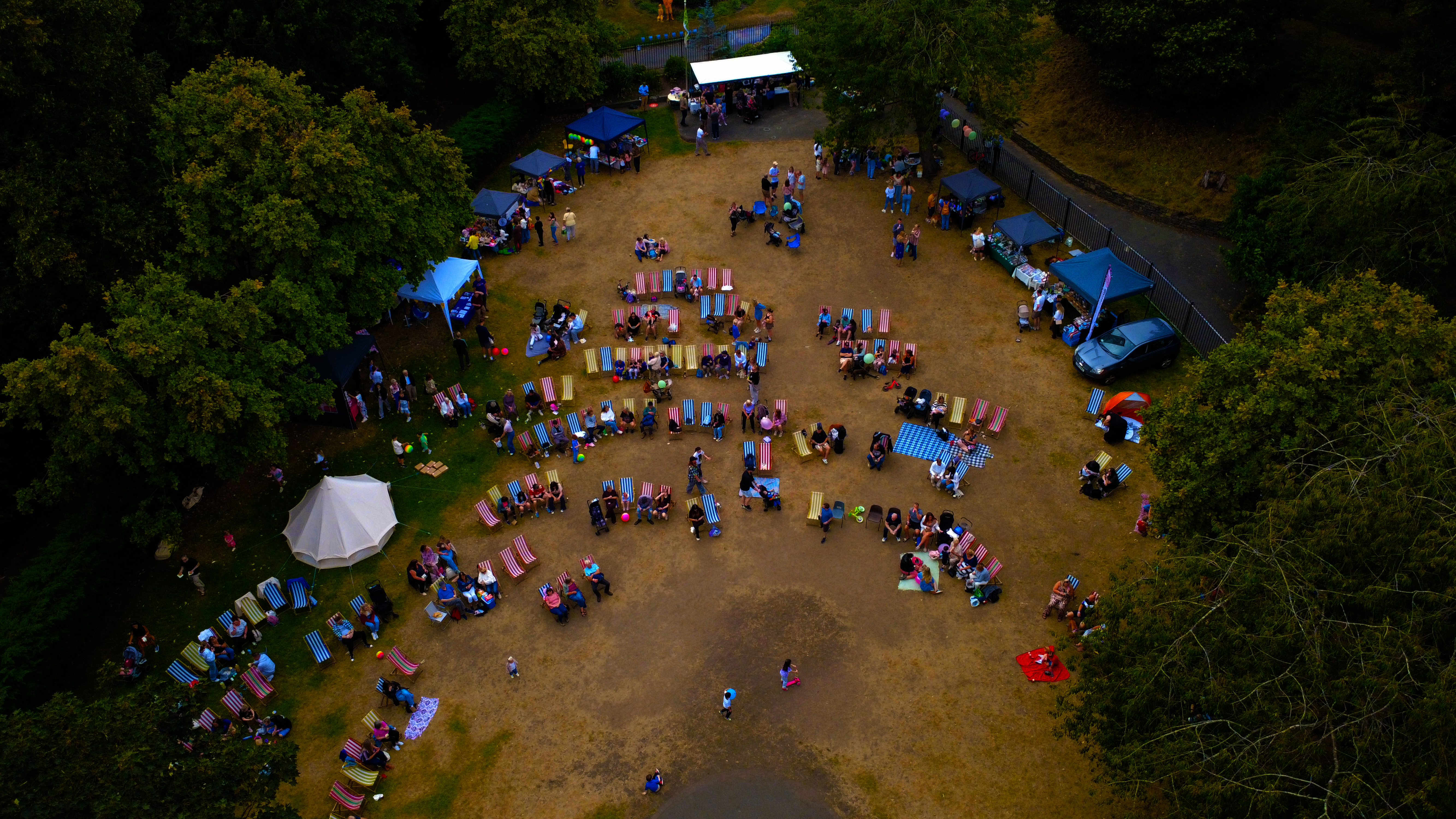 Aerial of a community event